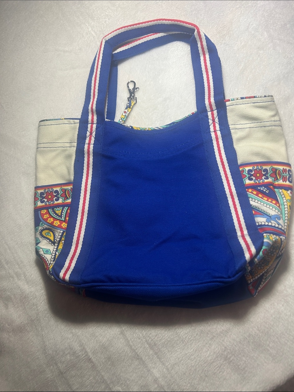 Vera Bradley Royal Blue Canvas Tote with Paisley Accents